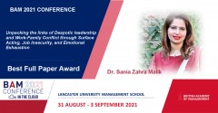 Congratulations to Dr. Sania Zahra Malik