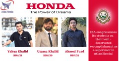 Many congratulations to our students, Yahya Khalid, Ahmed Fuad, and Muhammad Usman on achieving a milestone.